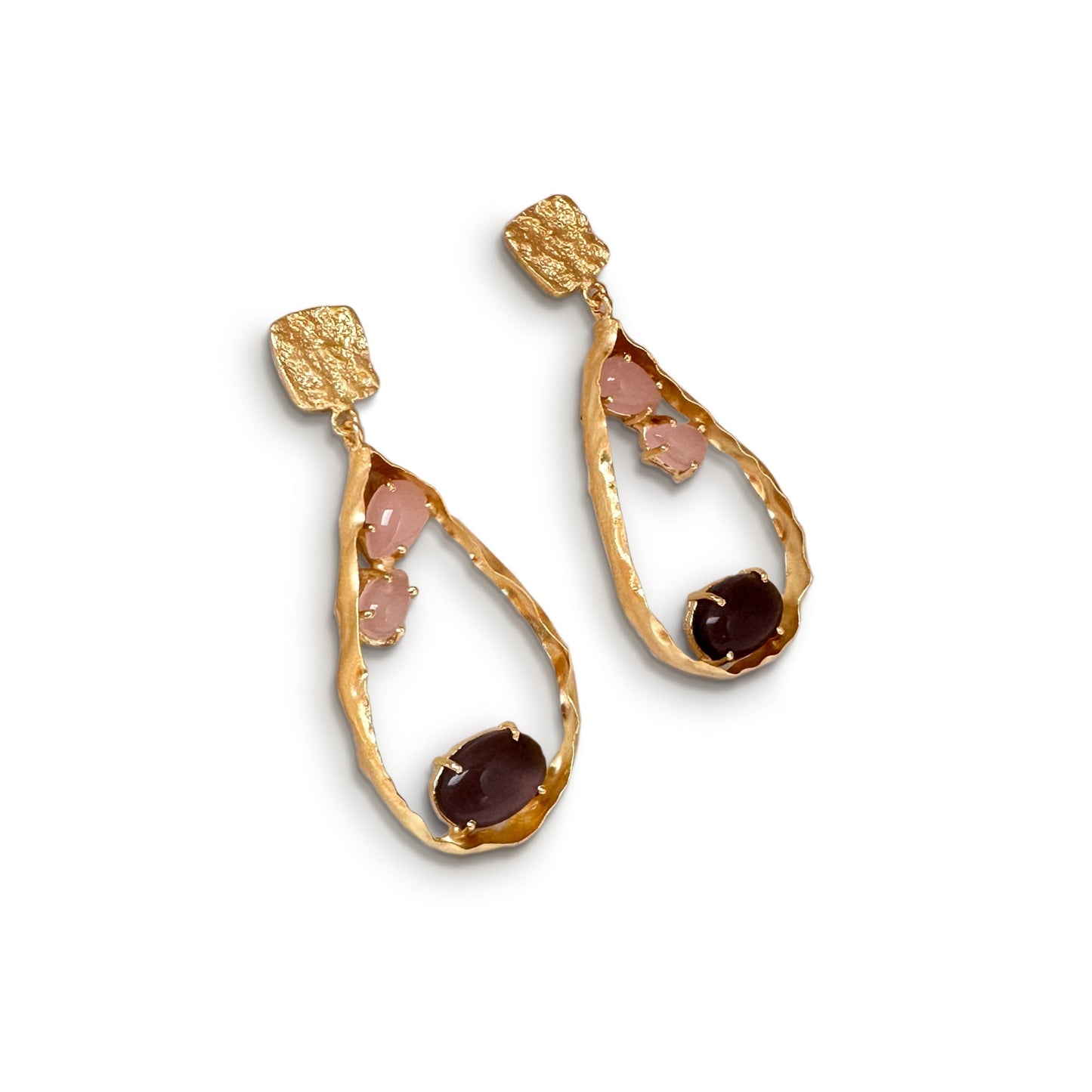 Lapa: 22k Gold Plated Crystal Earrings