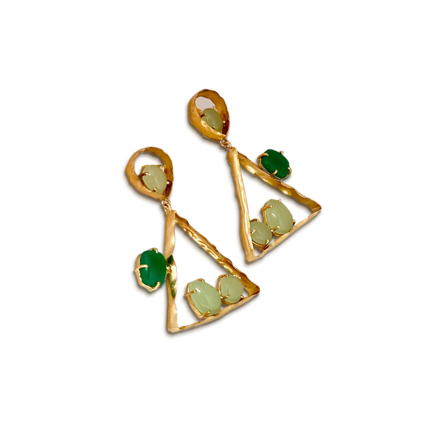 Prism: 22k Gold Plated Crystal Earrings