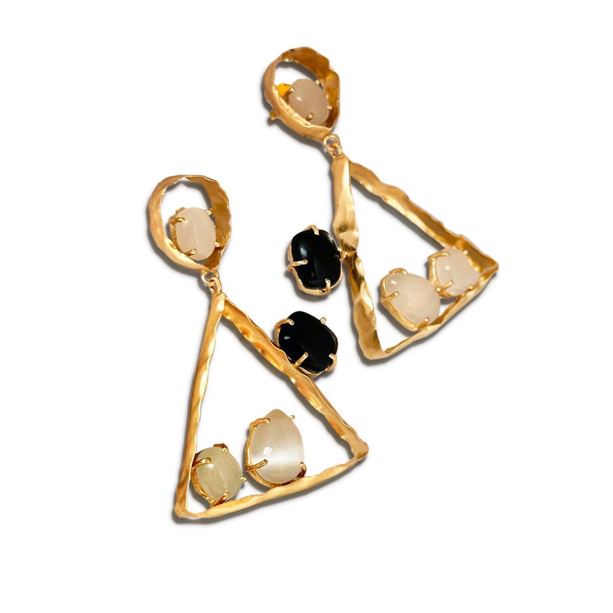 Prism: 22k Gold Plated Crystal Earrings