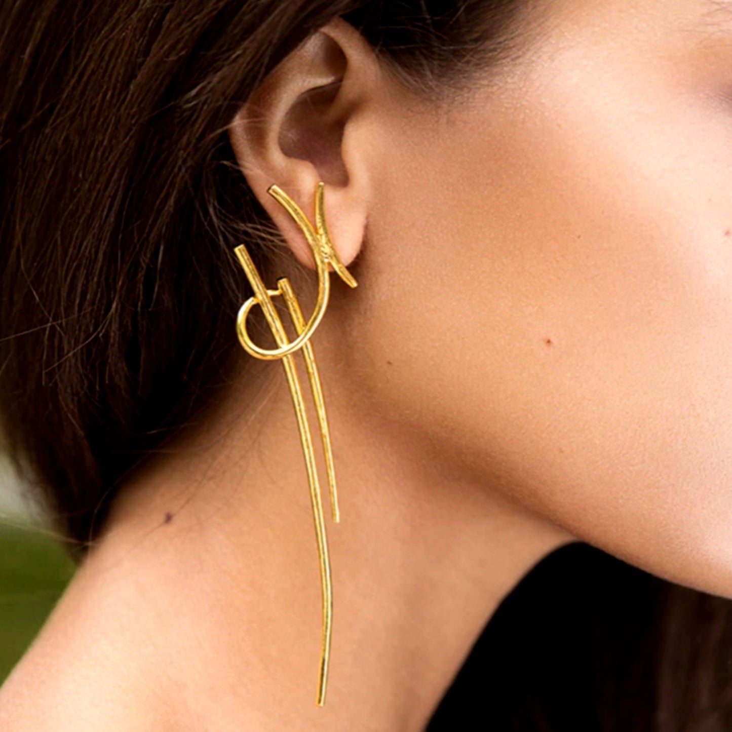 Katana 22k Gold Plated Earrings