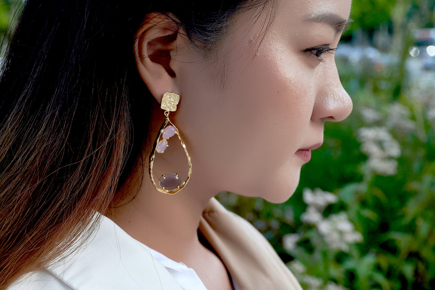 Lapa: 22k Gold Plated Crystal Earrings