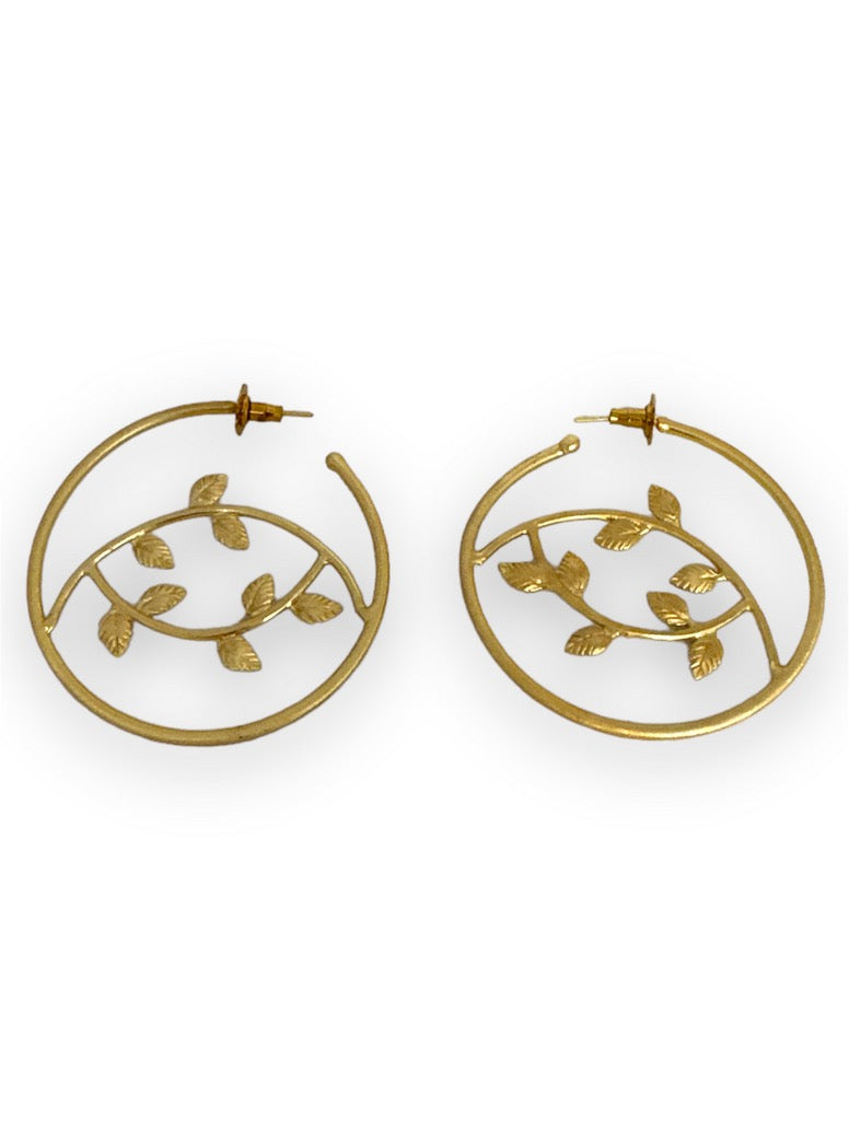 Petals Hoops: 22k Gold Plated Earrings