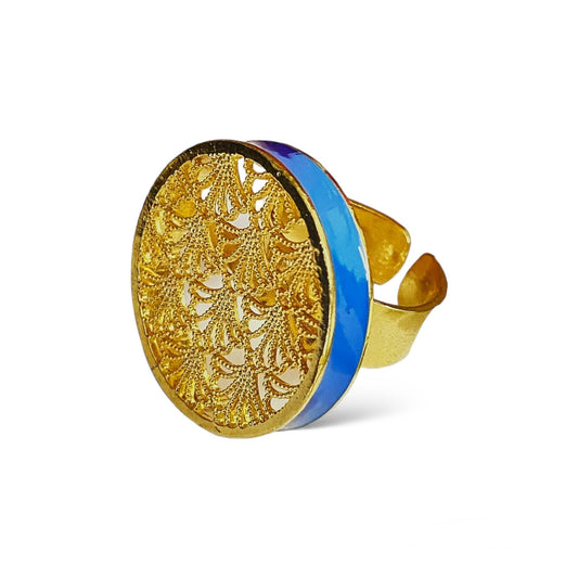 Allure Of Filigree Enamel Ring - Designs by Uchita
